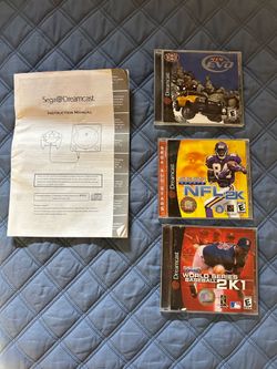 3 Sega Dreamcast Video Games + Console Instruction Manual