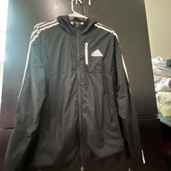 black white Adida  Rain Jacket