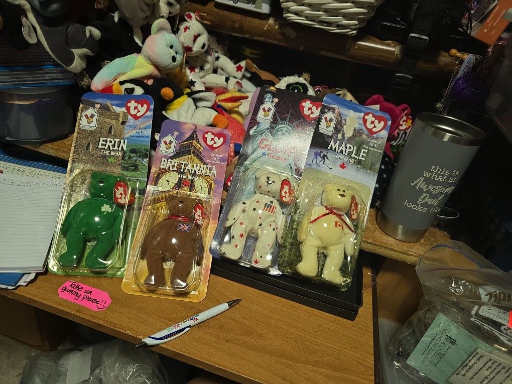 Ty Vintage With Errors international Bears In Original Packaging