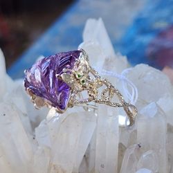 Carver Amethyst Sterling Silver Ring Size 8