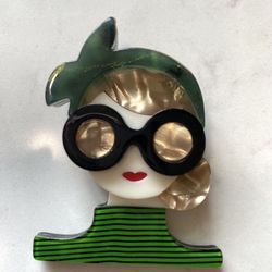 Cutest New Vintage Style Brooch / Lapel Pin Fashion Fun - Made in Thick Acrylic Material 