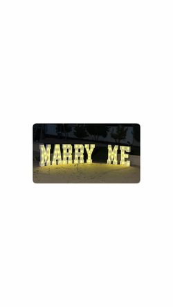 Marry Me 2-foot-tall light up letters