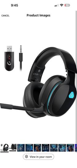 Gtheos 2.4GHz Wireless Gaming Headphones for PS5, PS4 Fortnite & Call of Duty/FPS Gamers, PC, Nintendo Switch, Bluetooth 5.3 Gaming Headset with Noise
