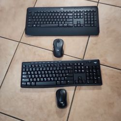 2 Logitech Keyboards And Mice