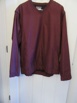 Grand Slam Performance Maroon V-Neck Pullover Jacket to Vest GOLF Windbreaker Size Large