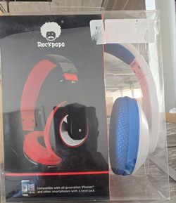 New Rock pappa headphones - white / Blue