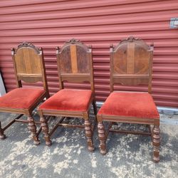 Set Of 3 English Antique Chairs 