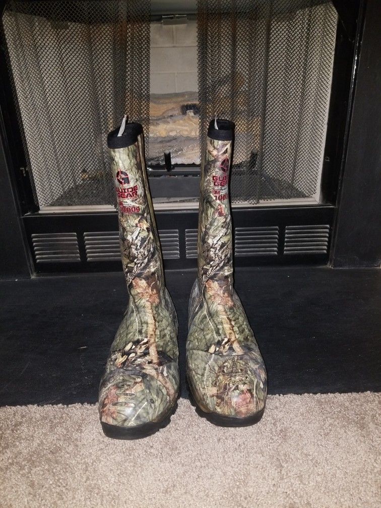 Guide Gear 1000g Hunting fishing Work Chore Boots Rubber Size 14