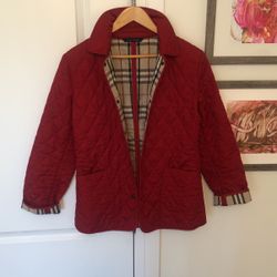 Like New Red Burberry Jacket For Women 