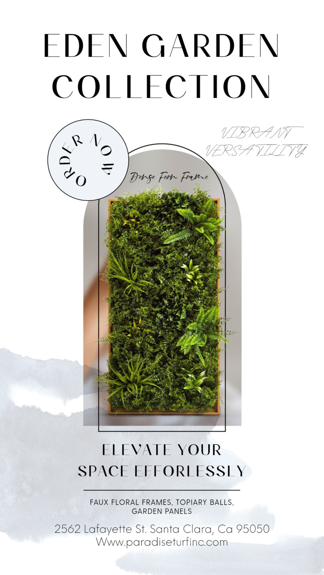 Dense Fern Faux Floral Frame