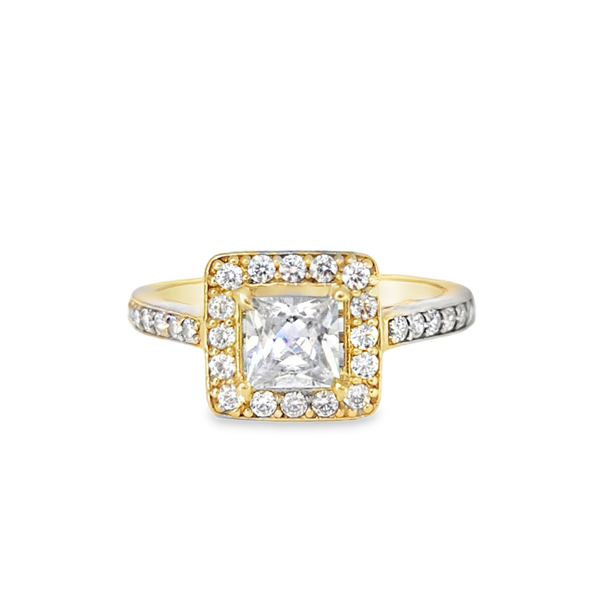 10k Yellow Gold Princess Cut Wedding Band Ring