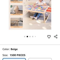 Foldable Puzzle Table with Legs, 34"x 26" Wooden Puzzle Board with Drawers & Covers, Portable Jigsaw Table for Adults, 1500 Pieces Folding Puzzle Boar