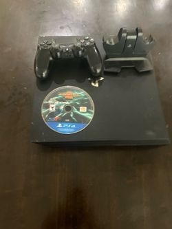 PS4 console, controller, mha game, and  controller dock?