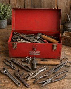 Vintage PROTO Tools Toolbox + Large Assortment of Hand Tools + 6-Ton Jack – $350