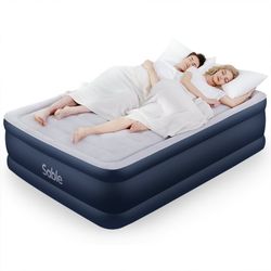 Air Mattress Queen Size Airbed, Sable Upgraded Inflatable Blow up Bed with Built-in Electric Pump