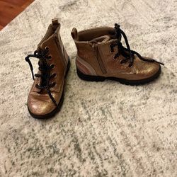 Shiny Gold Kids Boots