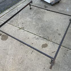 Adjustable Metal Bed Frame , Queen or Full or Twin, on wheels, $10