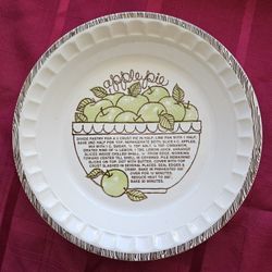 Royal China Apple Pie Baking Plate With Recipe.