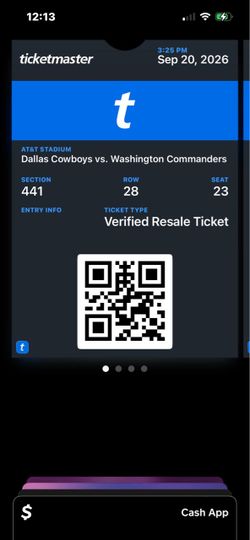 Dallas Cowboys vs. Commanders Ticket Sep 20 2026