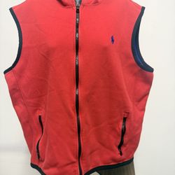 Polo RalphLauren red zip-up vest 