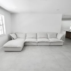 Bright White Cloud 5 Pc Sectional (New In Boxes)
