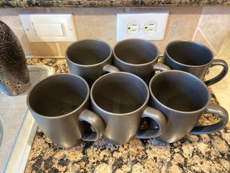 6 Trendy -Matte Black -coffee mugs. Suits Your Mid Century Modern Style 