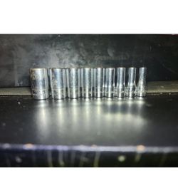 Snap On 110TMSY 9pc 1/4 Semi Deep SAE Socket Set Missing One