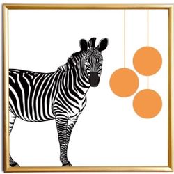 Zebra Fashion Crystal Porcelain Painting Framed Wall Art Room Decor for Bedroom 