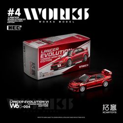 WORKS 1:64 Mitsubishi Lancer Evolution VI RHD Tommi Makinen Ed Red Chrome Hobby Expo China 2026 Diecast Model Car