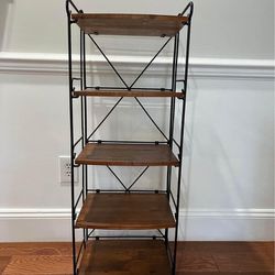 Collapsible Pier 1 Imports Wood and Wrought Iron shelf