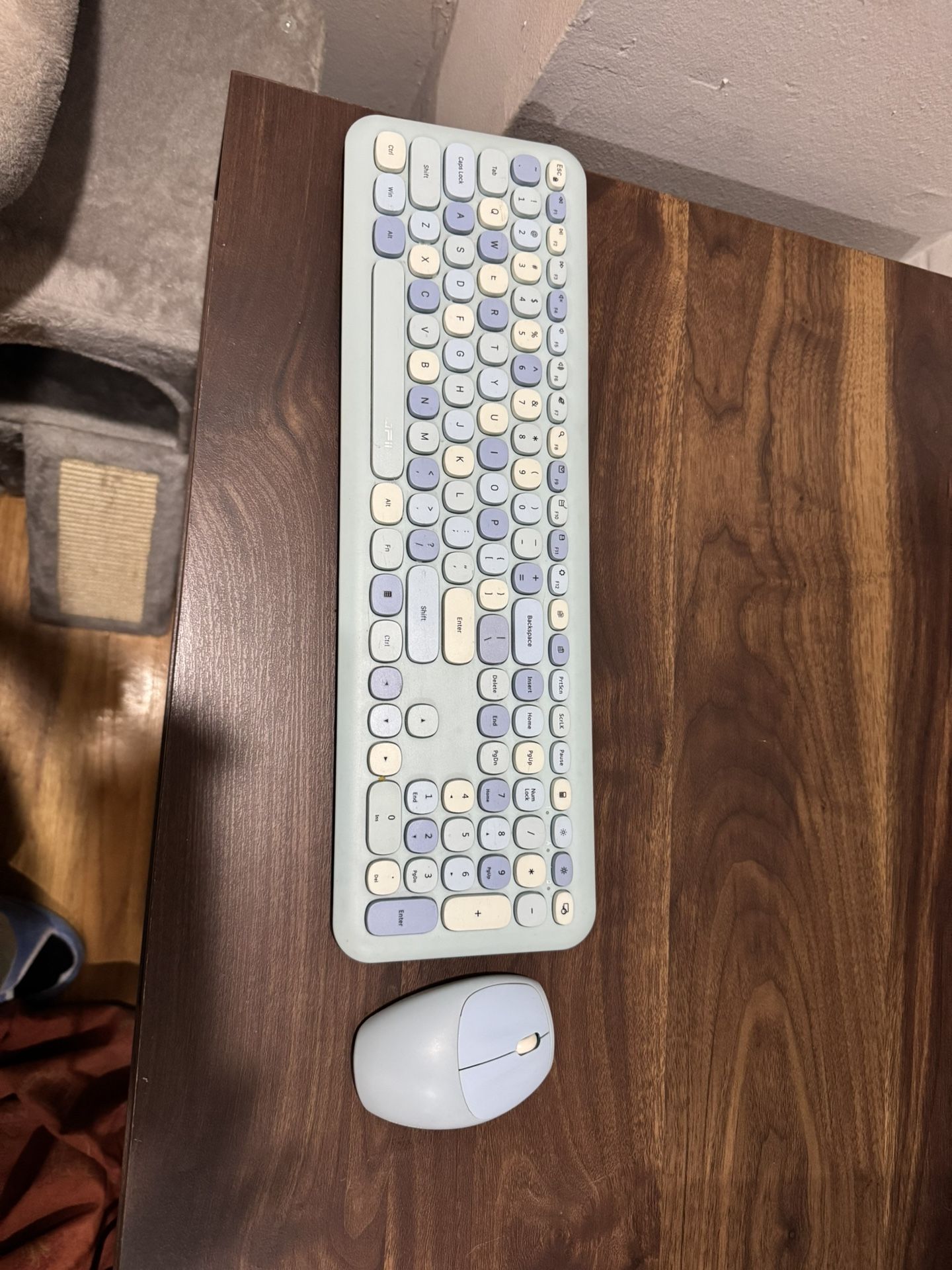 Wireless Blue Keyboard And Mouse 