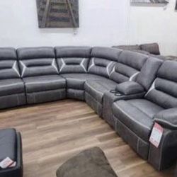 New Ashley Brand Dark Gray Ashley Brand Power Reclining Sectional Sofa Couch 