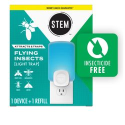 STEM Light Fly Trap, Attracts and Traps Flying Insects, Emits Soft Blue Light, [Includes Starter Kit with 1 Light Trap and 1 Refill]