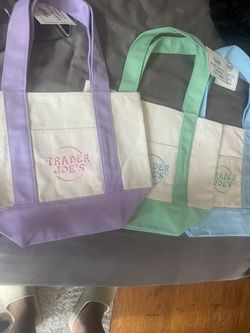 Trader Joes Mini Pastel Canvas Bags