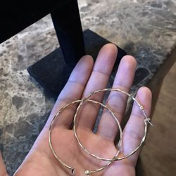 Golden Diamond 💎 Cut Hoops Large 