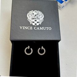 New Vince Camuto Crystal Silver Tone Earrings