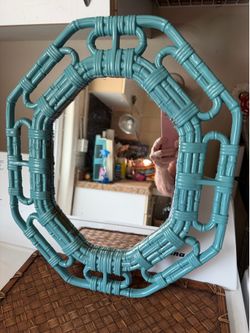 Turquoise frame, resin mirror