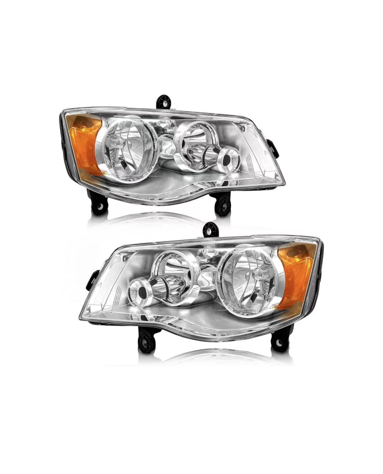 🥨Compatible with 2011-2020 Dodge Grand Caravan Headlights Assembly for 11-20 Dodge Grand Caravan 08-16 Chrysler Town & Country Factory Style Chrome