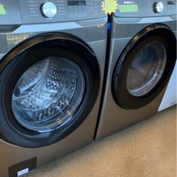 New Scratch And Dent Samsung Front Load Washer And Electric Dryer Set 6 Months Warranty .