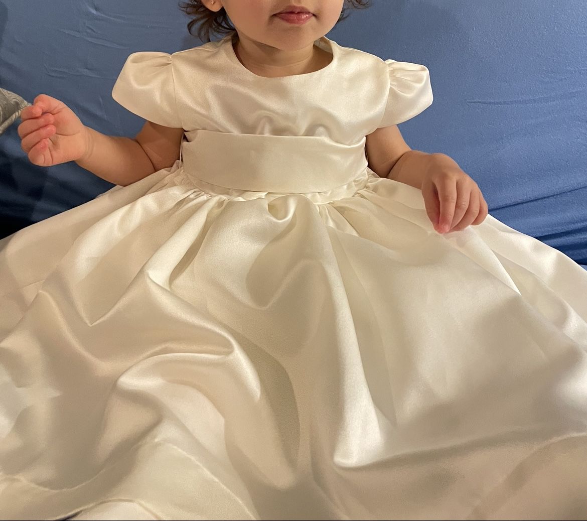 White Satin Infant Dress 