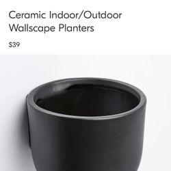 WEST ELM INDOOR / OUTDOOR CERAMIC WALL PLANTERS