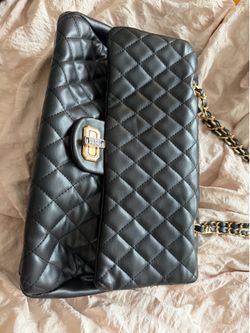 Black and Gold Quilted Purse