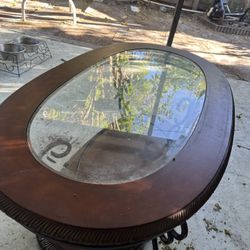 Wooden Glass Table 