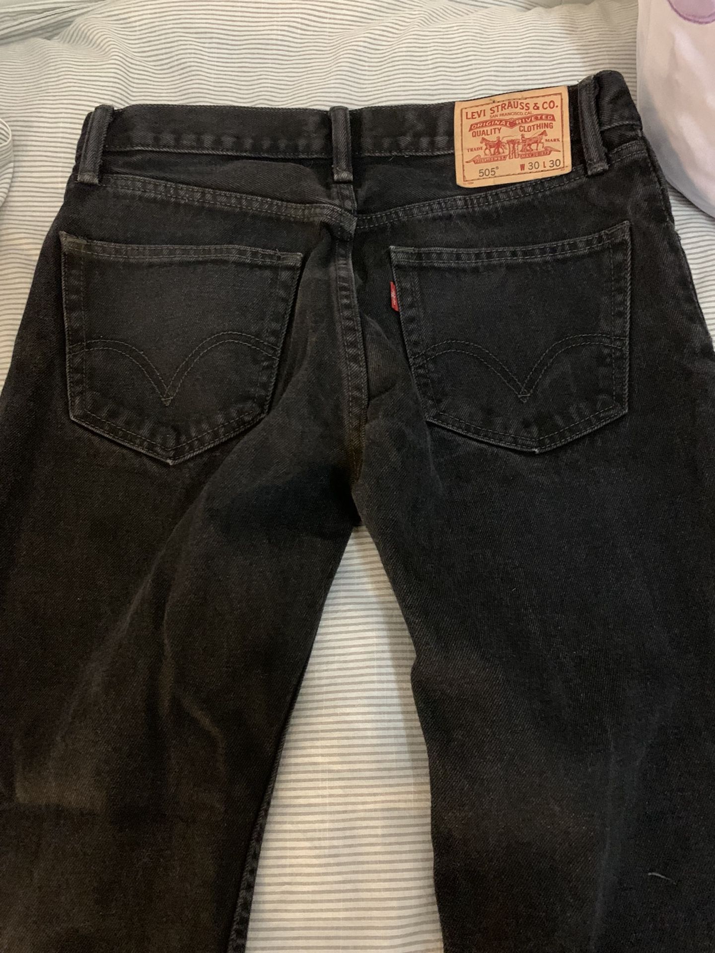 Levi 505 - W 30 L 30 Black straight fit jeans
