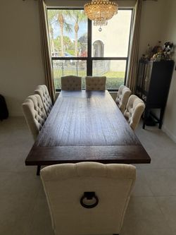 dining table and 8 dining chairs