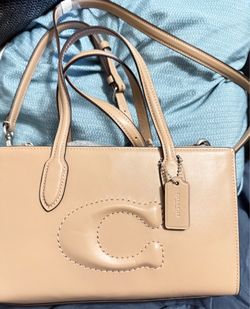 Coach Nina Taupe Leather Small Tote