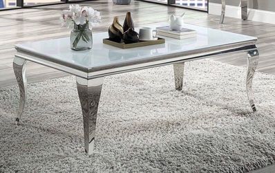 Glass Top Chrome Coffee Table