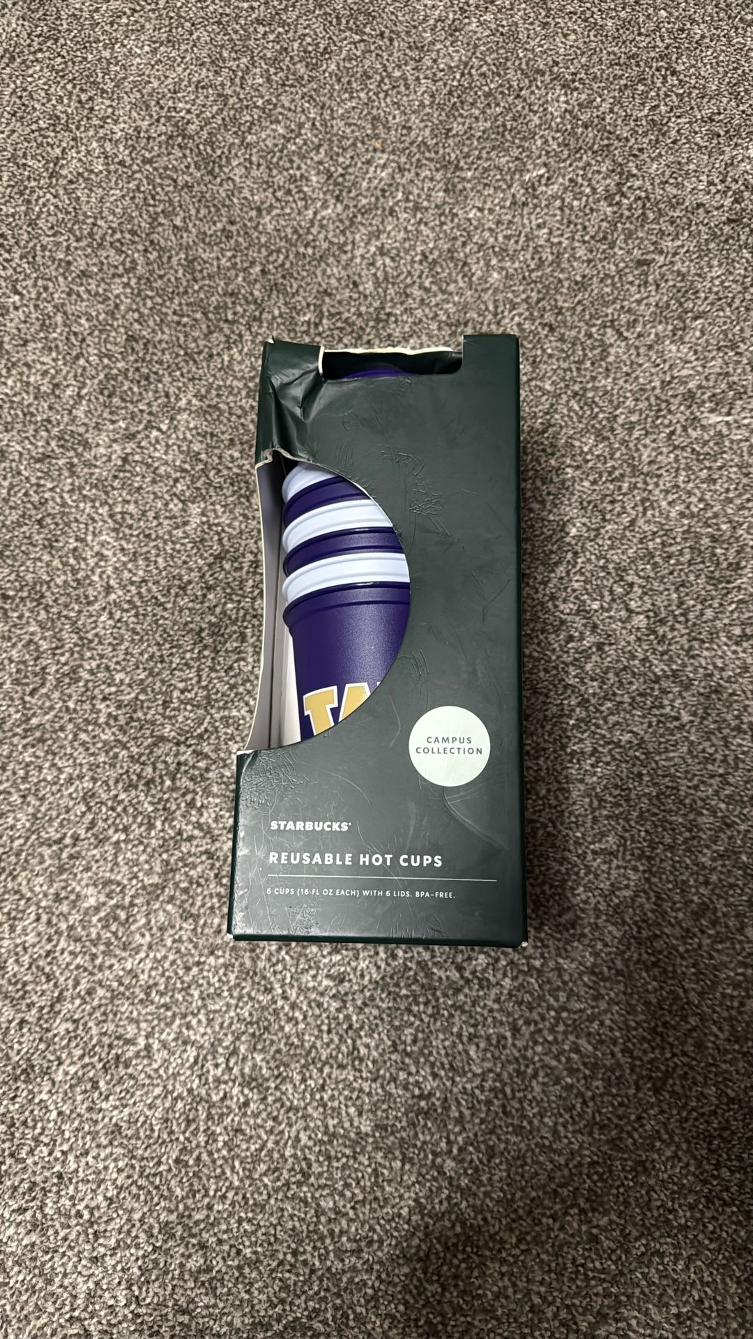 Brand New In Box UW Washington Huskies Starbucks Hot Cups