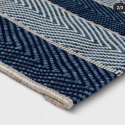 🌹🍓🌹R18#28 ($55)5x7 Outdoor Rug Beach Stripe Blue - Threshold™