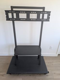 Rolling TV Cart Stand w/ Mount, Shelf & Locking Wheels – Fits Most TVs